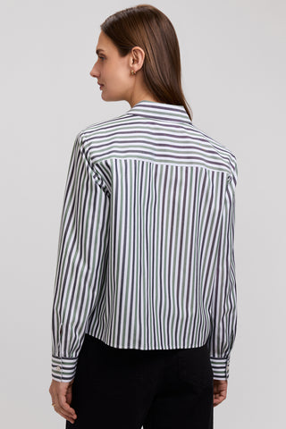Jodie No Iron Pinpoint Stripe Long Sleeve Short Shirt