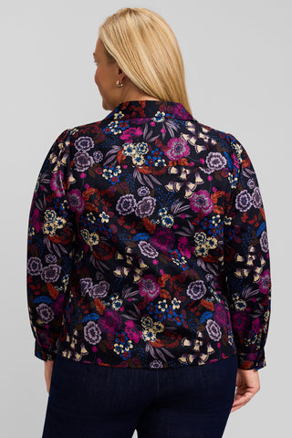 Alix Plus Autumn Floral Long Sleeve Popover Shirt