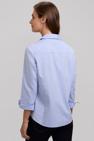 Taylor Petite No Iron Pinpoint 3/4 Sleeve Shirt