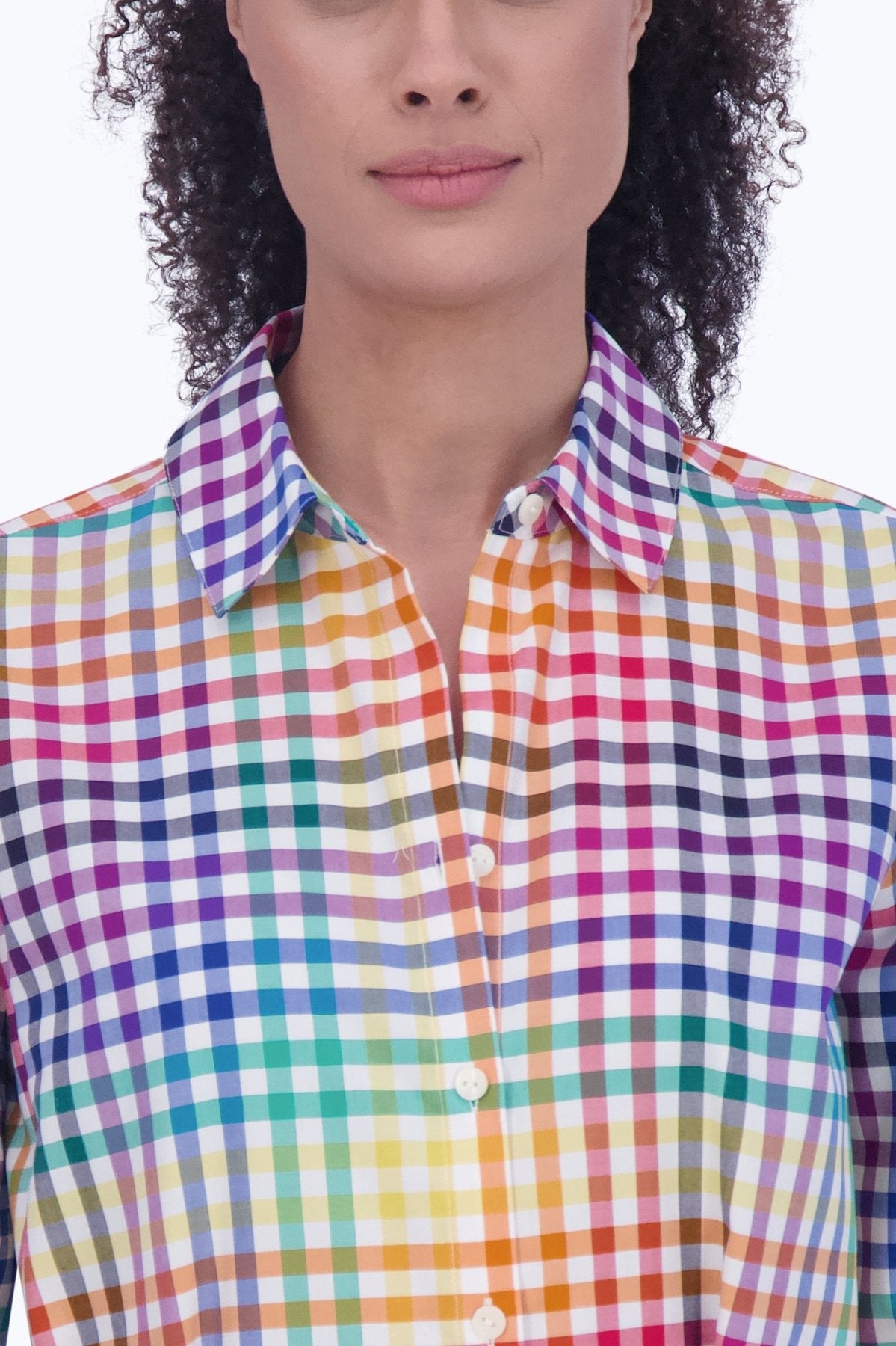 Rocca Rainbow Gingham 3/4 Sleeve Dress