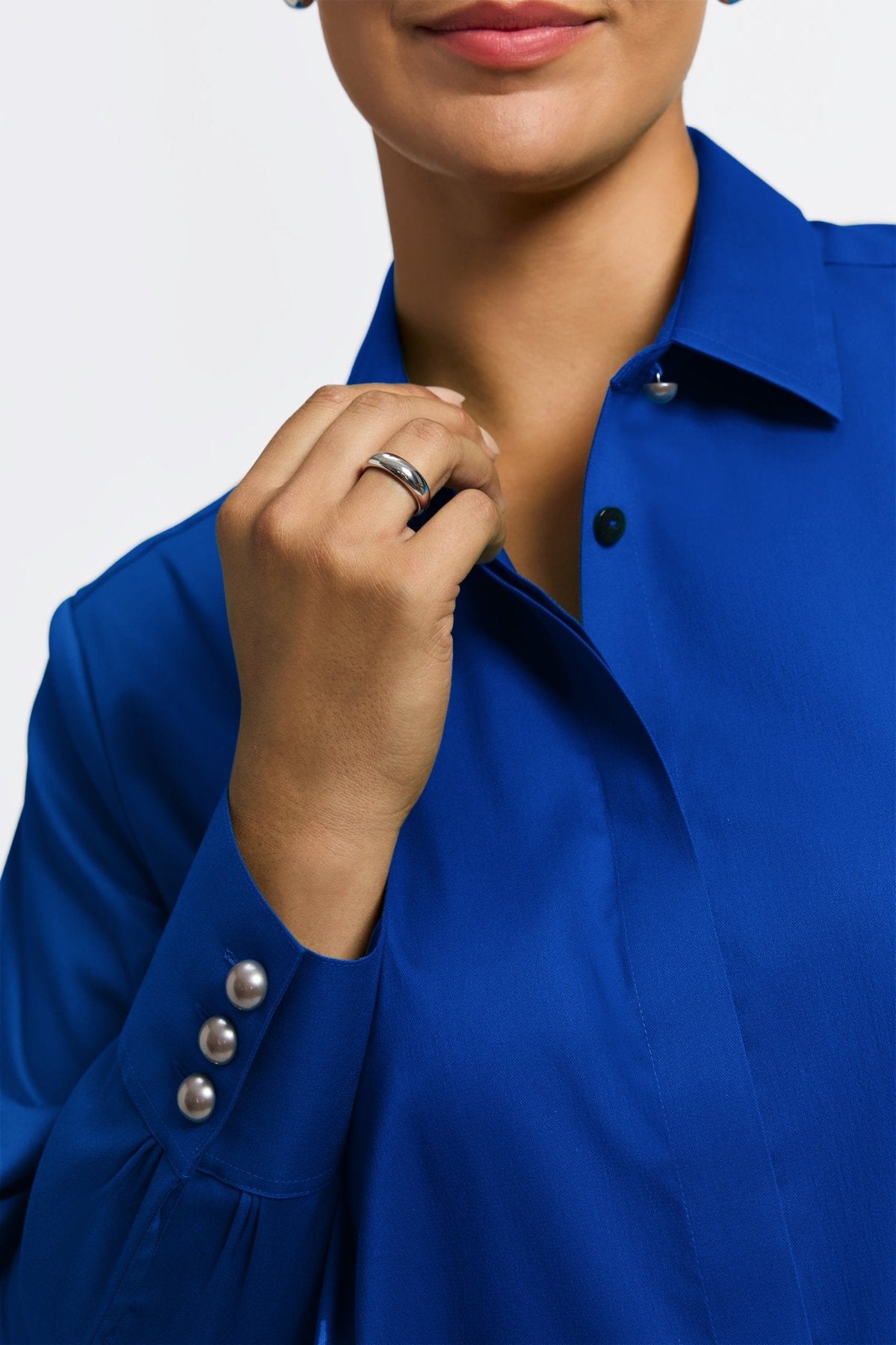 Pearl Plus No Iron Stretch Matte Sateen Long Sleeve Shirt