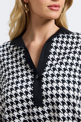 Sloane Plus Classic Houndstooth 3/4 Sleeve Dress