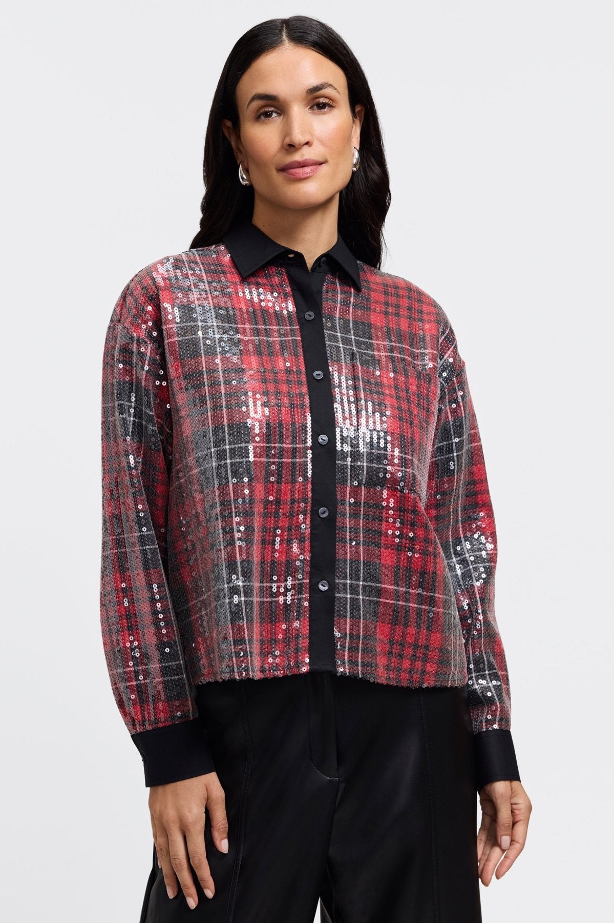 #color_sequined red plaid