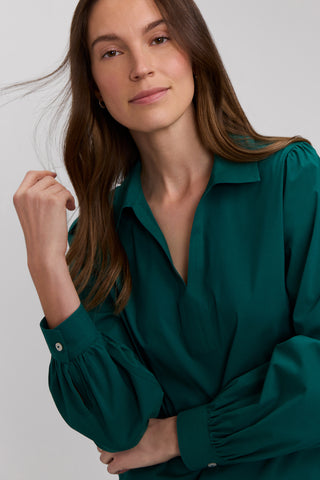 Alix Stretch Cotton Long Sleeve Popover Shirt