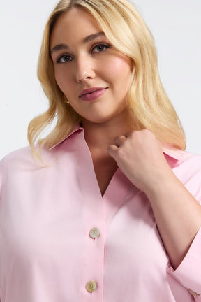 Paityn Plus No Iron Pinpoint 3/4 Sleeve Shirt