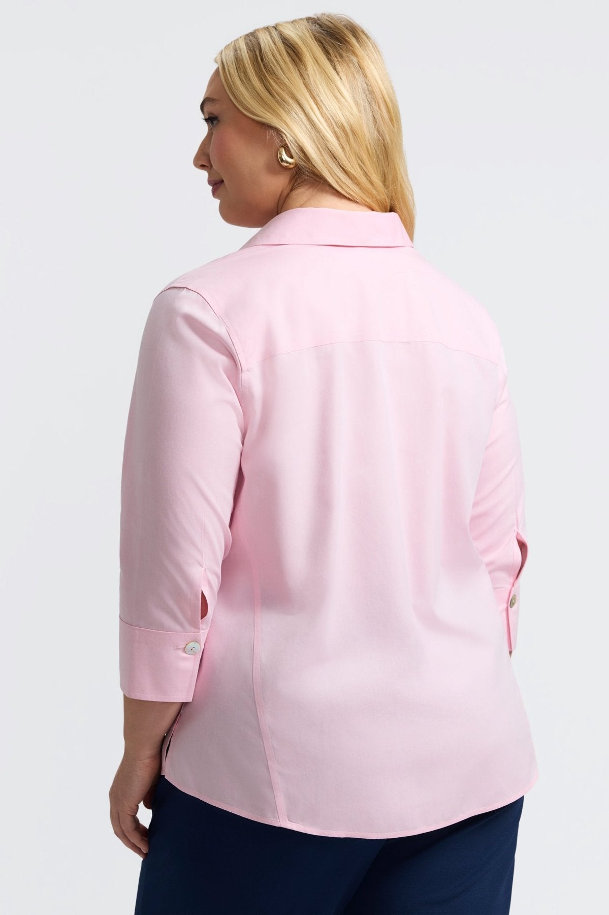 Paityn Plus No Iron Pinpoint 3/4 Sleeve Shirt