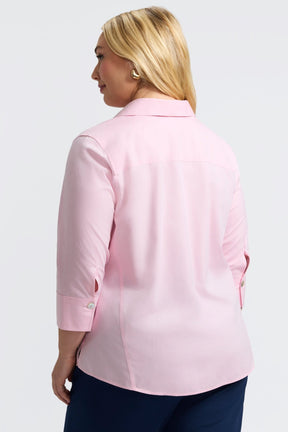 Paityn Plus No Iron Pinpoint 3/4 Sleeve Shirt