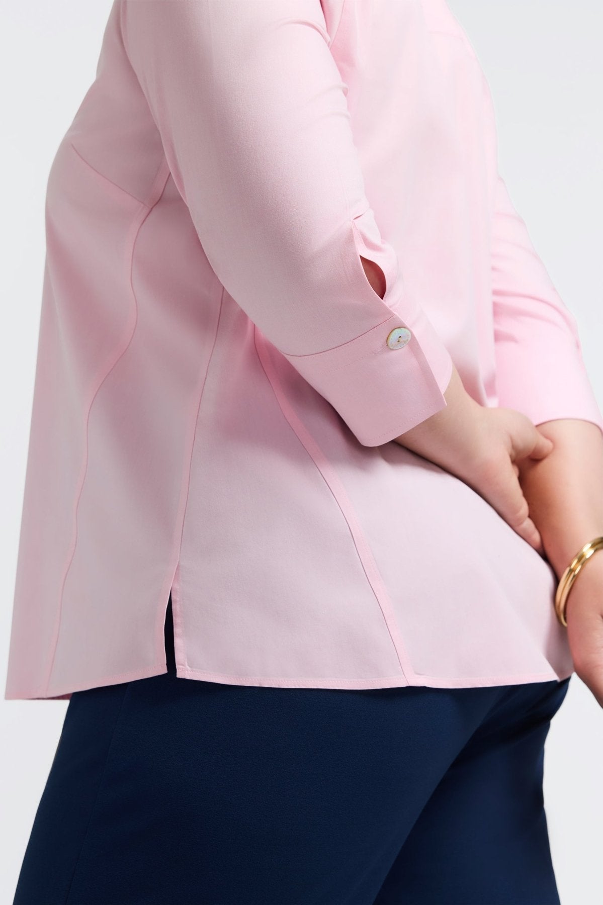 Paityn Plus No Iron Pinpoint 3/4 Sleeve Shirt