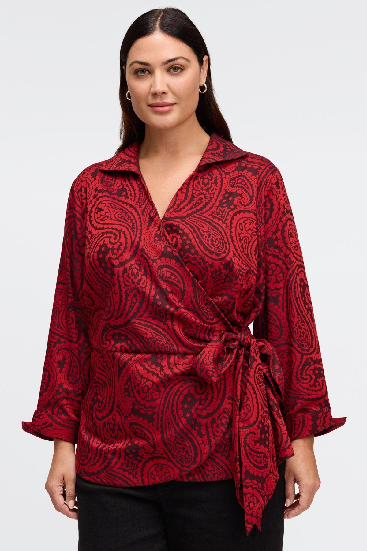 Salina Plus Paisley Jacquard Long Sleeve Shirt