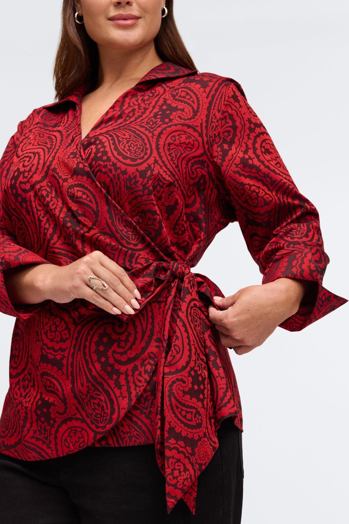 Salina Plus Paisley Jacquard Long Sleeve Shirt