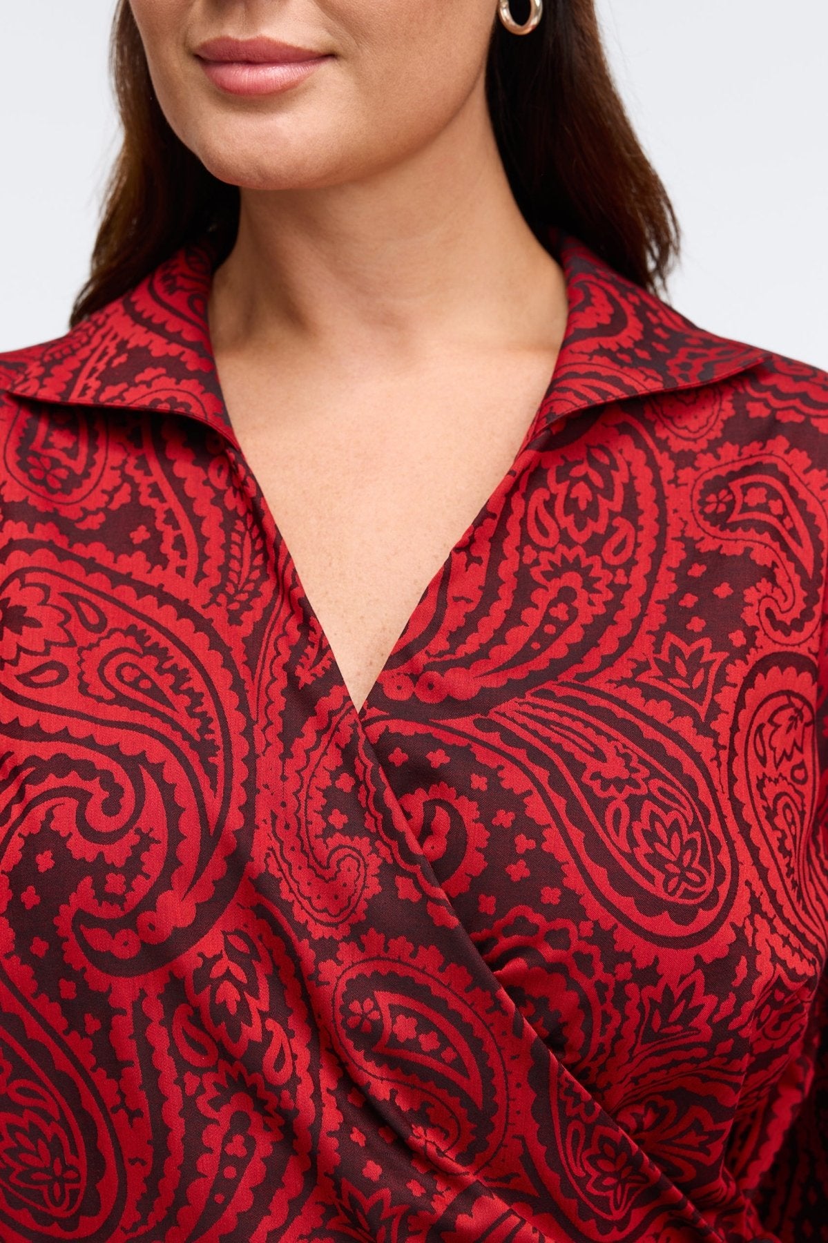 Salina Plus Paisley Jacquard Long Sleeve Shirt
