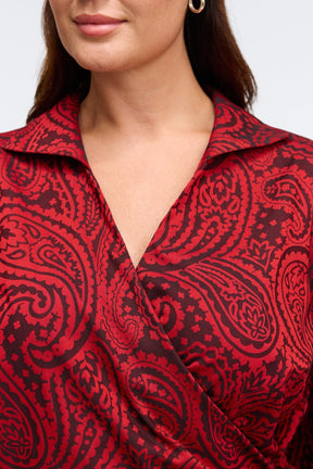 Salina Plus Paisley Jacquard Long Sleeve Shirt
