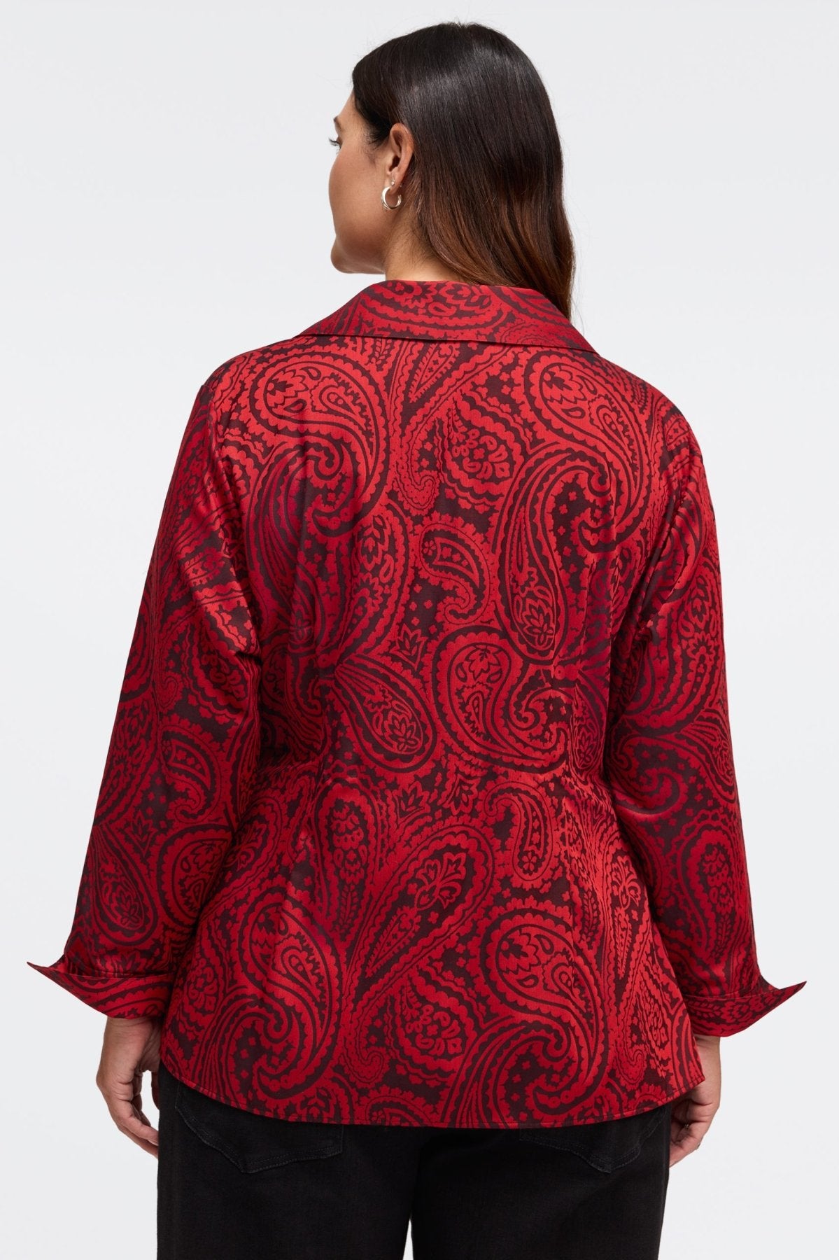 Salina Plus Paisley Jacquard Long Sleeve Shirt