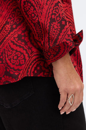 Salina Plus Paisley Jacquard Long Sleeve Shirt