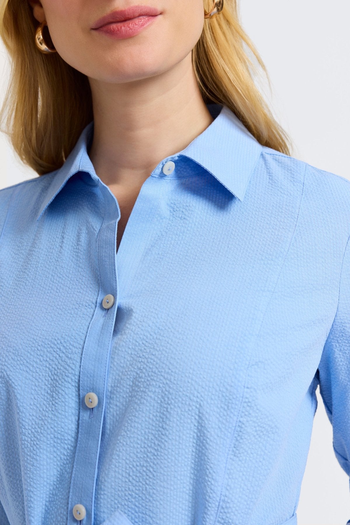 Fiona Seersucker 3/4 Sleeve Dress