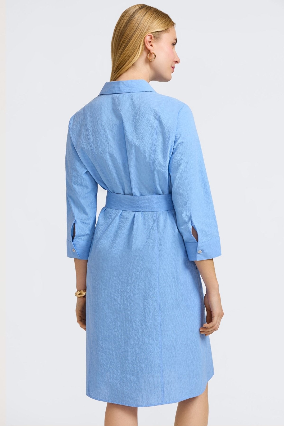 Fiona Seersucker 3/4 Sleeve Dress