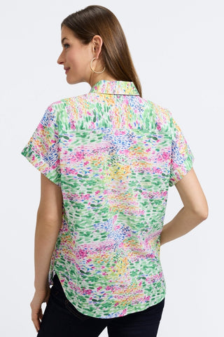 Abigail Linen Impressionist Floral Short Sleeve Shirt