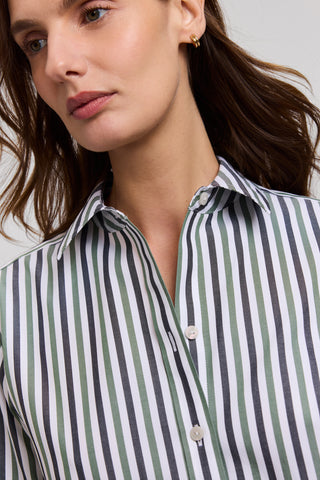 Meghan No Iron Pinpoint Stripe Long Sleeve Shirt