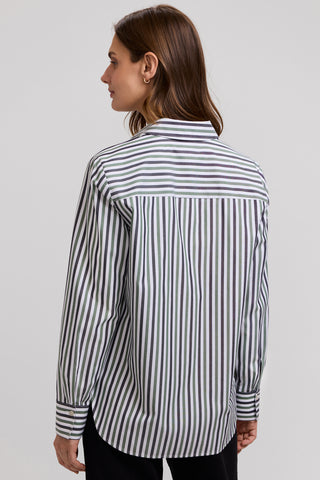 Meghan No Iron Pinpoint Stripe Long Sleeve Shirt