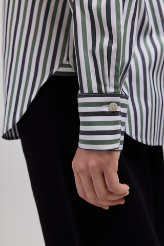 Meghan No Iron Pinpoint Stripe Long Sleeve Shirt