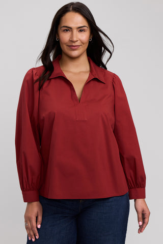 Alix Plus Stretch Cotton Long Sleeve Popover Shirt