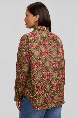Meghan Plus Fall Medallion Long Sleeve Shirt
