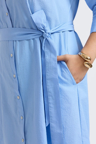 Fiona Plus Seersucker 3/4 Sleeve Dress