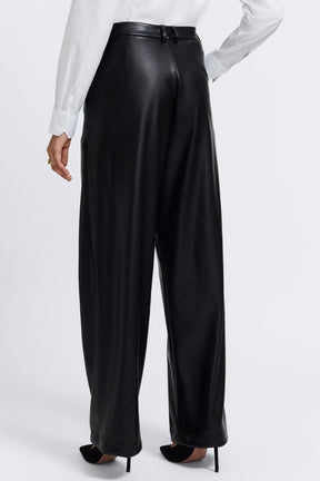 Ciara Vegan Leather Wide Leg Trouser
