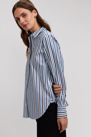 Meghan No Iron Pinpoint Stripe Long Sleeve Shirt