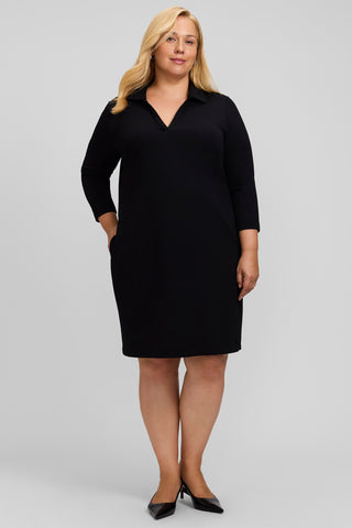 Talia Plus Knit Crepe 3/4 Sleeve Dress