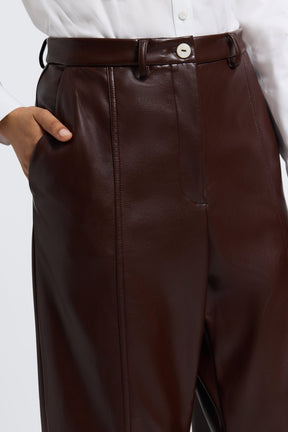 Ciara Vegan Leather Wide Leg Trouser