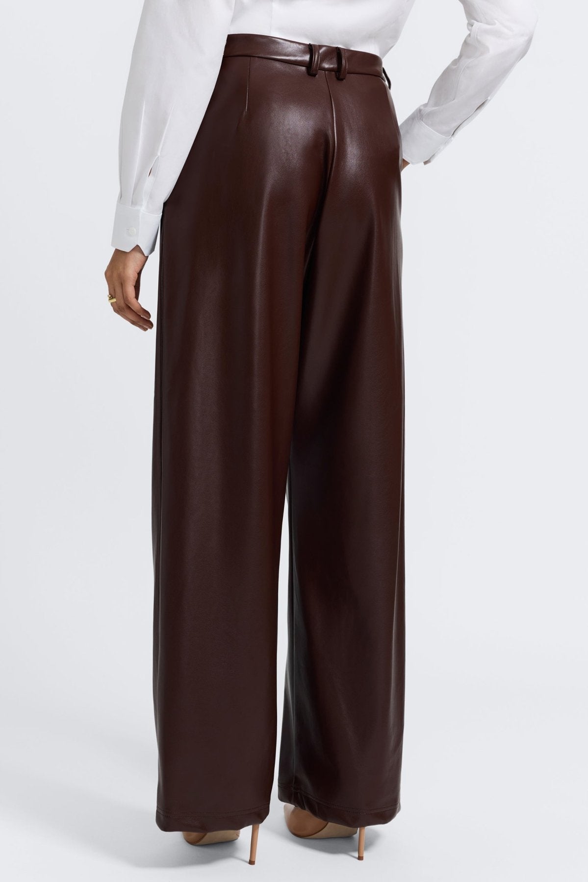 Ciara Vegan Leather Wide Leg Trouser