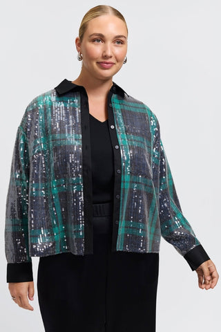 #color_sequined green plaid