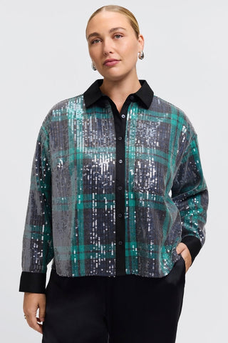 #color_sequined green plaid