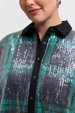 #color_sequined green plaid