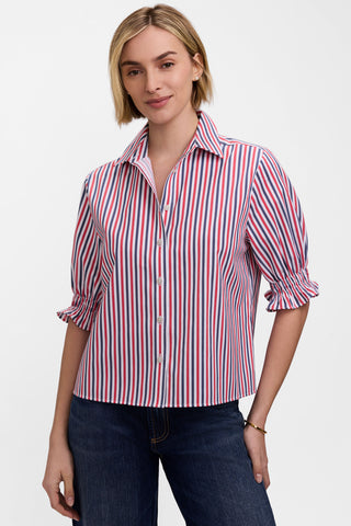 Vivienne Tricolor Classic Elbow Sleeve Shirt