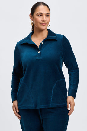 Sammy Plus Long Sleeve Plush Cord Popover Sweater