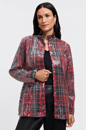 Carolina Sequined Long Sleeve Shirt Jacket