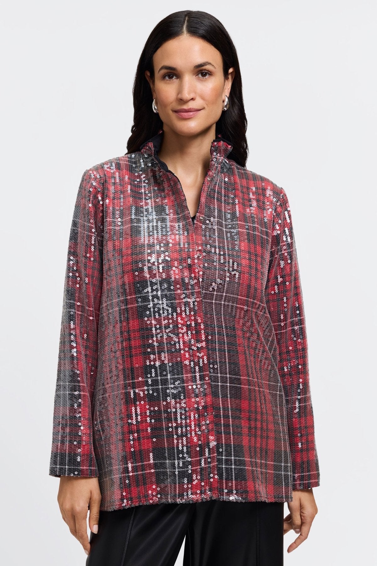 Carolina Sequined Long Sleeve Shirt Jacket