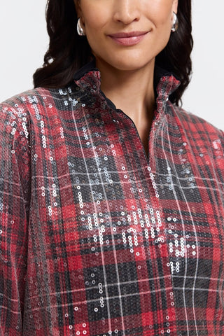 #color_sequined red plaid
