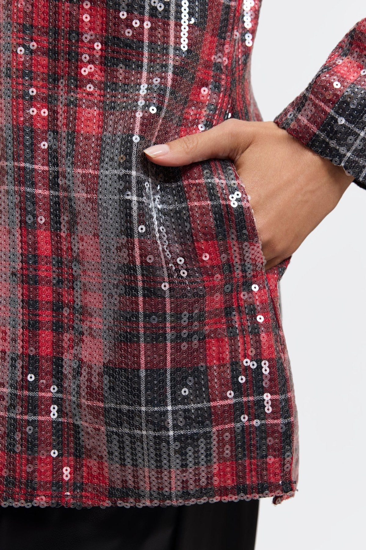 Carolina Sequined Long Sleeve Shirt Jacket