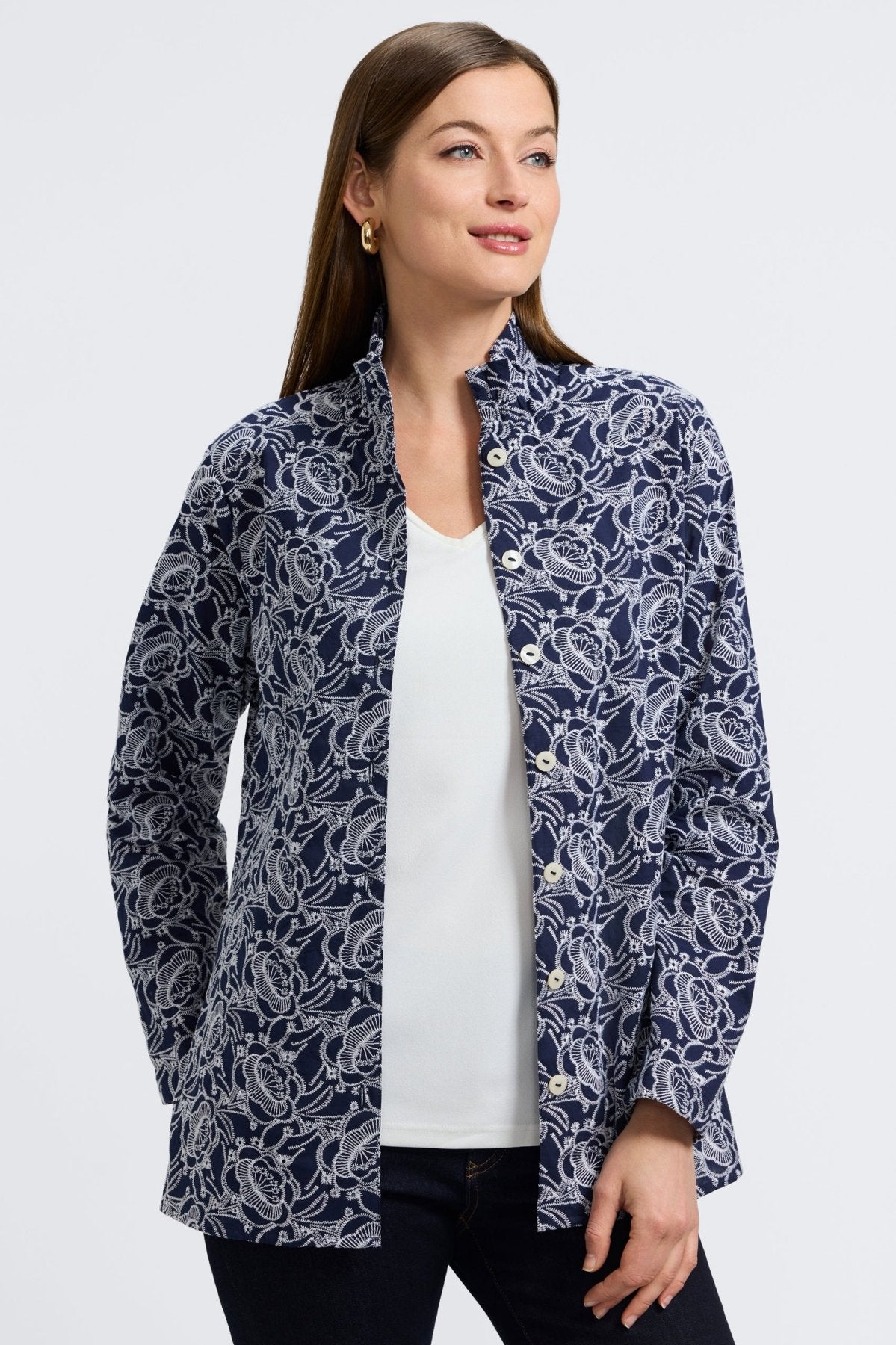 #color_navy floral allover eyelet