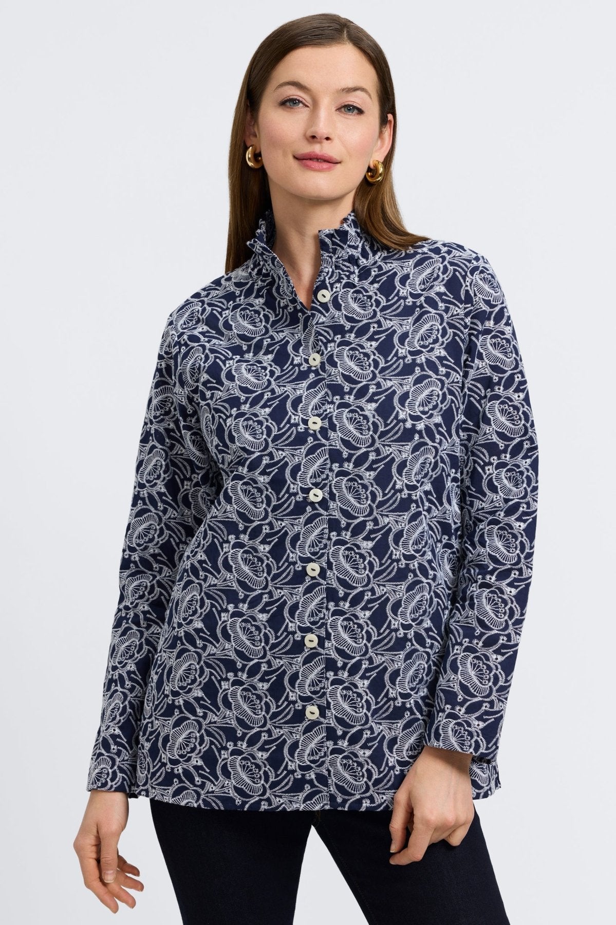 #color_navy floral allover eyelet