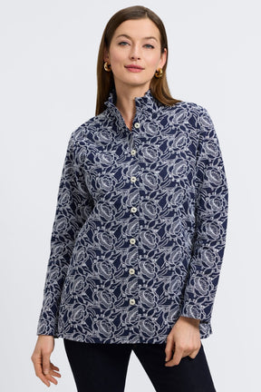 Carolina Floral Allover Eyelet Long Sleeve Shirt Jacket