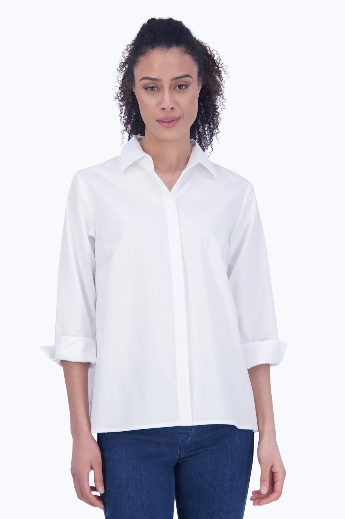 Beatrice No Iron Cavalry Twill 3/4 Sleeve Shirt