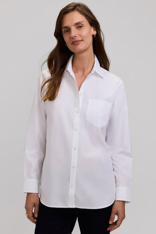 Boyfriend No Iron Pinpoint Long Sleeve Tunic