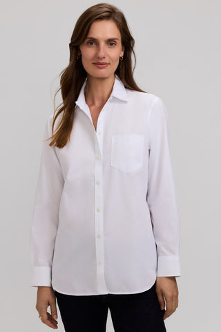 Boyfriend No Iron Pinpoint Long Sleeve Tunic