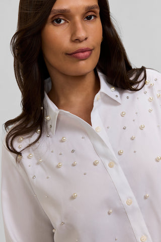 Jodie Plus Embellished Long Sleeve Short Shirt