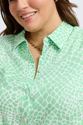 Abby Plus Linen Giraffe 3/4 Sleeve Dress