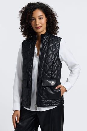 Billie Vegan Leather Quilted Vest
